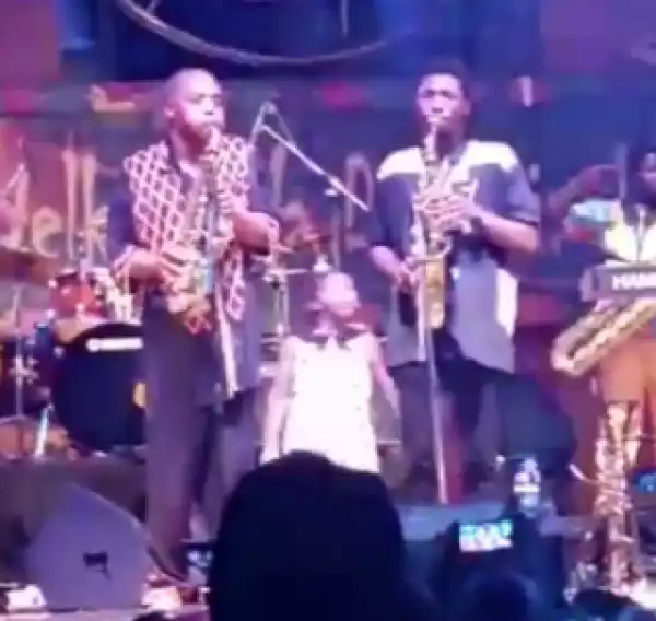Watch Femi Kuti And His Son, Made, Show Their Musical Prowess On Stage In Lagos
